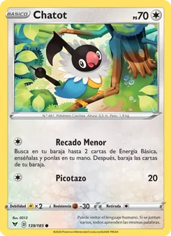 Carta Chatot de la expansión Voltaje Vívido, número 139/185