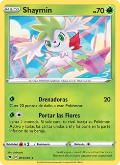 Carta Shaymin de la expansión Voltaje Vívido, número 15/185