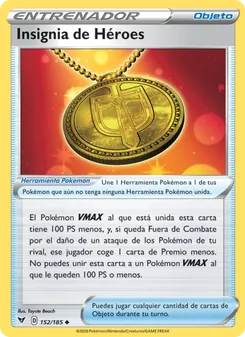Carta Insignia de Héroes de la expansión Voltaje Vívido, número 152/185