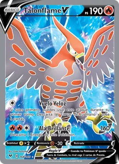 Carta Talonflame V de la expansión Voltaje Vívido, número 168/185
