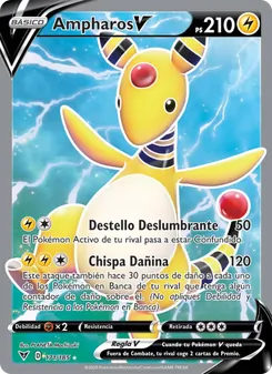 Carta Ampharos V de la expansión Voltaje Vívido, número 171/185