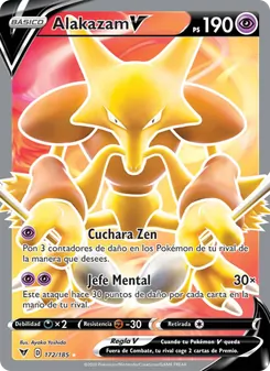 Carta Alakazam V de la expansión Voltaje Vívido, número 172/185