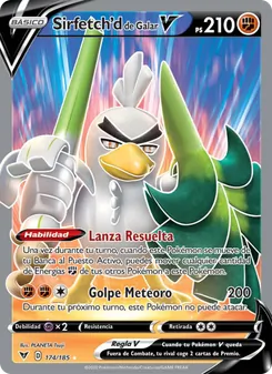 Carta Sirfetch'd de Galar V de la expansión Voltaje Vívido, número 174/185
