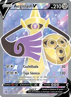 Carta Aegislash V de la expansión Voltaje Vívido, número 177/185