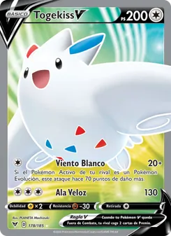 Carta Togekiss V de la expansión Voltaje Vívido, número 178/185