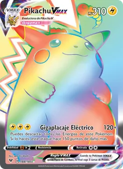 Carta Pikachu VMAX de la expansión Voltaje Vívido, número 188/185
