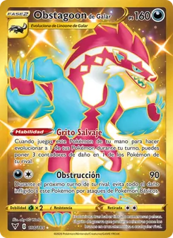 Carta Obstagoon de Galar de la expansión Voltaje Vívido, número 198/185