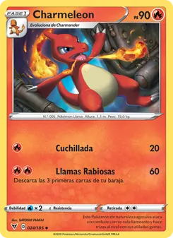 Carta Charmeleon de la expansión Voltaje Vívido, número 24/185