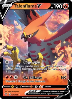 Carta Talonflame V de la expansión Voltaje Vívido, número 29/185
