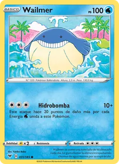 Carta Wailmer de la expansión Voltaje Vívido, número 31/185