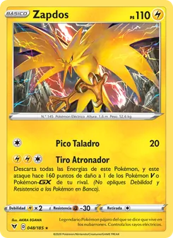 Carta Zapdos de la expansión Voltaje Vívido, número 48/185