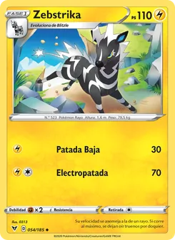 Carta Zebstrika de la expansión Voltaje Vívido, número 54/185