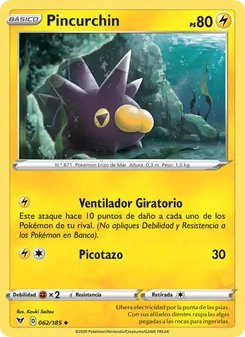 Carta Pincurchin de la expansión Voltaje Vívido, número 62/185