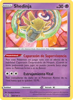Carta Shedinja de la expansión Voltaje Vívido, número 66/185