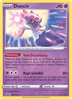 Carta Diancie de la expansión Voltaje Vívido, número 79/185