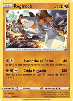 Carta Regirock de la expansión Voltaje Vívido, número 89/185