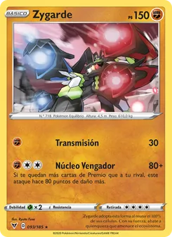 Carta Zygarde de la expansión Voltaje Vívido, número 93/185