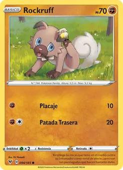 Carta Rockruff de la expansión Voltaje Vívido, número 94/185