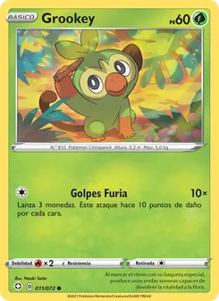 Carta Grookey de la expansión Destinos Brillantes, número 11/72