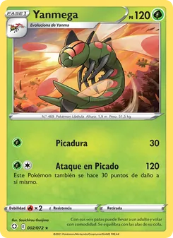 Carta Yanmega de la expansión Destinos Brillantes, número 2/72