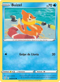 Carta Buizel de la expansión Destinos Brillantes, número 22/72
