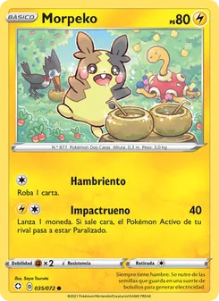 Carta Morpeko de la expansión Destinos Brillantes, número 35/72