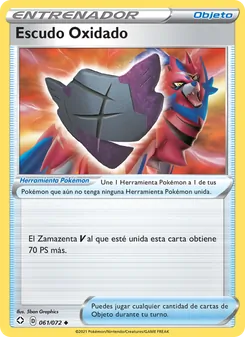 Carta Escudo Oxidado de la expansión Destinos Brillantes, número 61/72