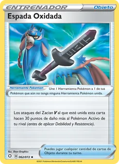 Carta Espada Oxidada de la expansión Destinos Brillantes, número 62/72