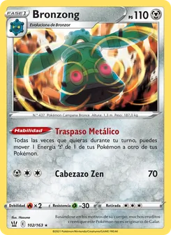 Carta Bronzong de la expansión Estilos de Combate, número 102/163