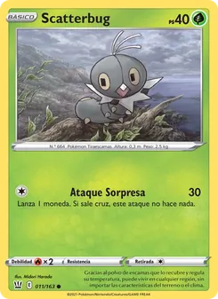 Carta Scatterbug de la expansión Estilos de Combate, número 11/163
