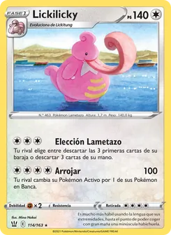Carta Lickilicky de la expansión Estilos de Combate, número 114/163