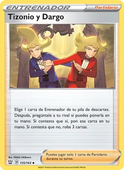 Carta Tizonio y Dargo de la expansión Estilos de Combate, número 135/163