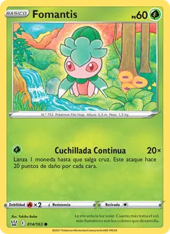 Carta Fomantis de la expansión Estilos de Combate, número 14/163