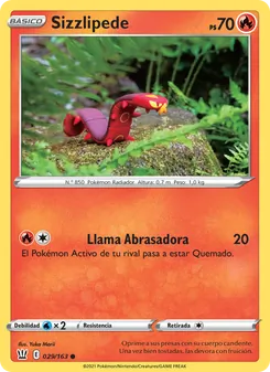 Carta Sizzlipede de la expansión Estilos de Combate, número 29/163