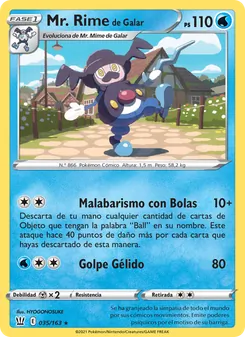 Carta Mr. Rime de Galar de la expansión Estilos de Combate, número 35/163