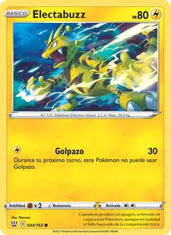 Carta Electabuzz de la expansión Estilos de Combate, número 44/163