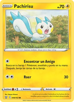 Carta Pachirisu de la expansión Estilos de Combate, número 49/163