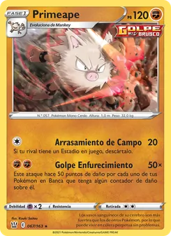 Carta Primeape de la expansión Estilos de Combate, número 67/163
