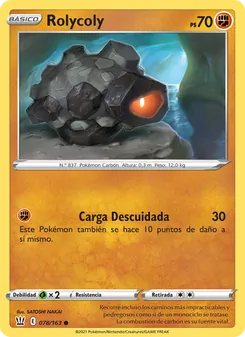 Carta Rolycoly de la expansión Estilos de Combate, número 78/163