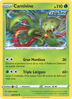 Carta Carnivine de la expansión Estilos de Combate, número 9/163