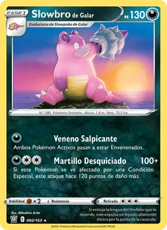 Carta Slowbro de Galar de la expansión Estilos de Combate, número 92/163