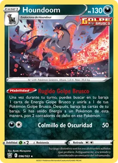 Carta Houndoom de la expansión Estilos de Combate, número 96/163