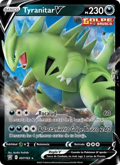 Carta Tyranitar V de la expansión Estilos de Combate, número 97/163