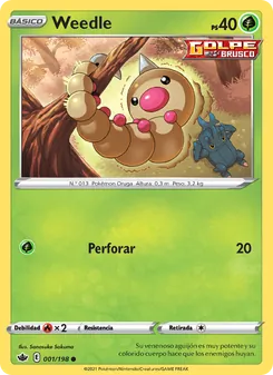 Carta Weedle de la expansión Reinado Escalofriante, número 1/198