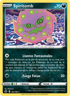 Carta Spiritomb de la expansión Reinado Escalofriante, número 103/198