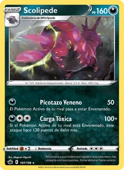 Carta Scolipede de la expansión Reinado Escalofriante, número 107/198