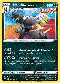 Carta Urshifu Golpe Brusco de la expansión Reinado Escalofriante, número 108/198