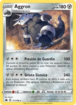 Carta Aggron de la expansión Reinado Escalofriante, número 111/198