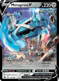 Carta Metagross V de la expansión Reinado Escalofriante, número 112/198