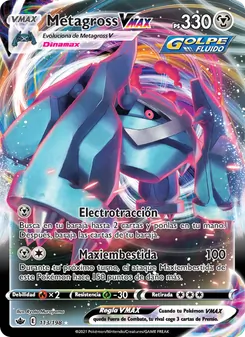 Carta Metagross VMAX de la expansión Reinado Escalofriante, número 113/198